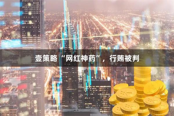 壹策略 “网红神药”，行贿被判