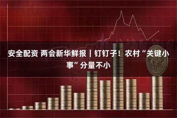 安全配资 两会新华鲜报｜钉钉子！农村“关键小事”分量不小