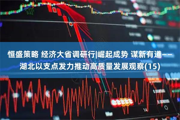 恒盛策略 经济大省调研行|崛起成势 谋新有道——湖北以支点发力推动高质量发展观察(15)