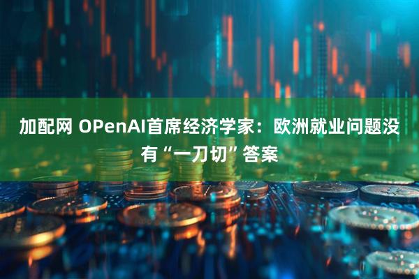 加配网 OPenAI首席经济学家：欧洲就业问题没有“一刀切”答案